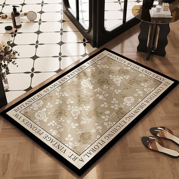 Absorbent Quick-Dry French Diatomaceous Earth Mat - Stain-Resistant Rug for Entryway, Bathroom, Kitchen & Balcony