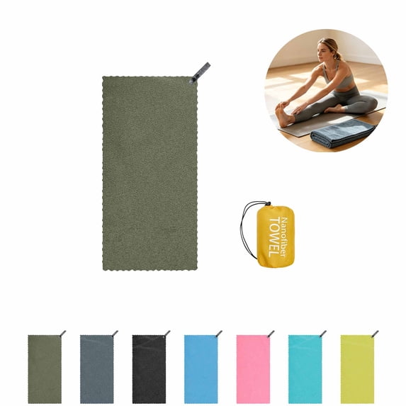 Absorbent Quick Dry Microfiber Sports Sweat Towel 16x31 Inch, Wavy Edge Textured Portable Fitness Workout Towel with Storage Carry Pouch for Gym Running Tennis Yoga Outdoor Exercise, Multi Colors