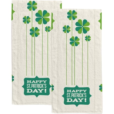 Absorbent Soft Hand Fingertip Towels 2 Pcs Face Bath Towels Set Patrick's Design Elements Washcloths for Bathroom Hotel Kitchen 30x15in