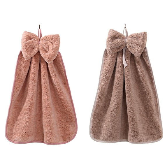 Absorbent Soft Hand Towels with Hanging Loops for Kitchen Bathroom
