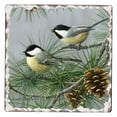 thumbnail image 1 of Absorbent Stone Tumbled Tile Coasters, Chickadees #2, Set of 4, 1 of 1