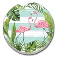 thumbnail image 1 of Absorbent Stoneware Car Coaster, Flamingo Stripes, Set of 2, 1 of 1