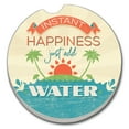 thumbnail image 1 of Absorbent Stoneware Car Coaster, Instant Happiness, Set of 2, 1 of 1