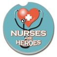 thumbnail image 1 of Absorbent Stoneware Car Coaster, Nurses Are Heroes, Set of 2, 1 of 1