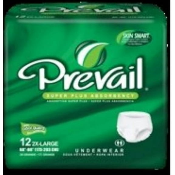 Absorbent Underwear Prevail Pull On 2X-Large Disposable Heavy Absorbency