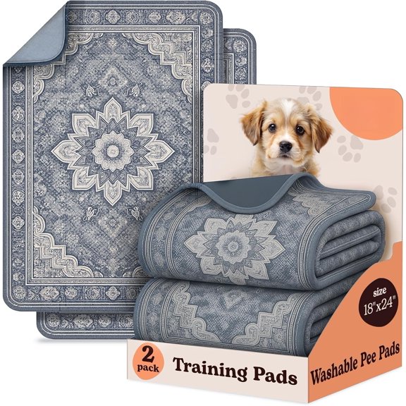 Absorbent Washable Pee Pads for Dogs (2-) - Puppy Pads, & Leakproof Pee Pads with Non-Slip Backing - Durable, Quick-Dry Pet Pads for Crates & Floors