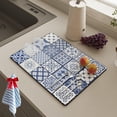 thumbnail image 1 of Absorbent & Water-Controlled Placemat, Dish Drying Mat, Retro Pattern Coffee Mat, Dish Mat Drying Kitchen Mat, Kitchen Drying Mat, Absorbent Hide Stain Rubber Backed Coffee Mat (I,19.6 * 23.6in), 1 of 7