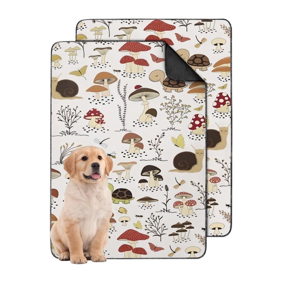 Absorbent and Washable Pad for Dogs, Non-Slip Floor Mat Ideal for Puppy Training Indoors (Plant patterns, 24" x35")