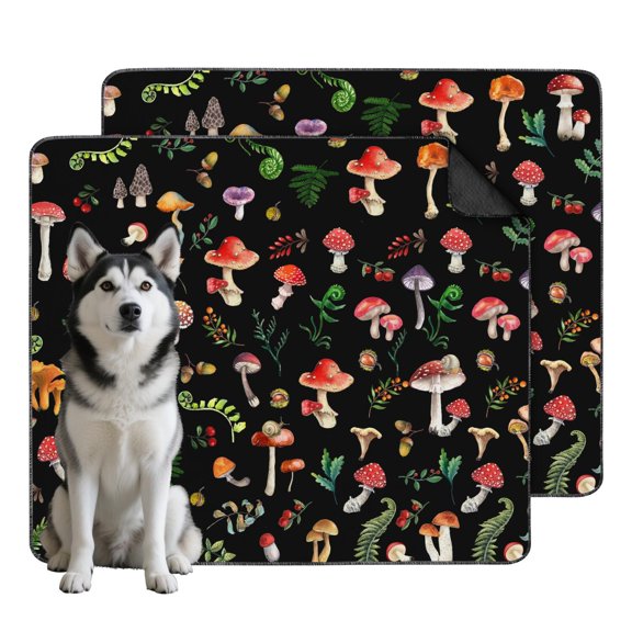 Absorbent and Washable Pad for Dogs, Non-Slip Floor Mat Ideal for Puppy Training Indoors (Plant patterns, 35"x41")