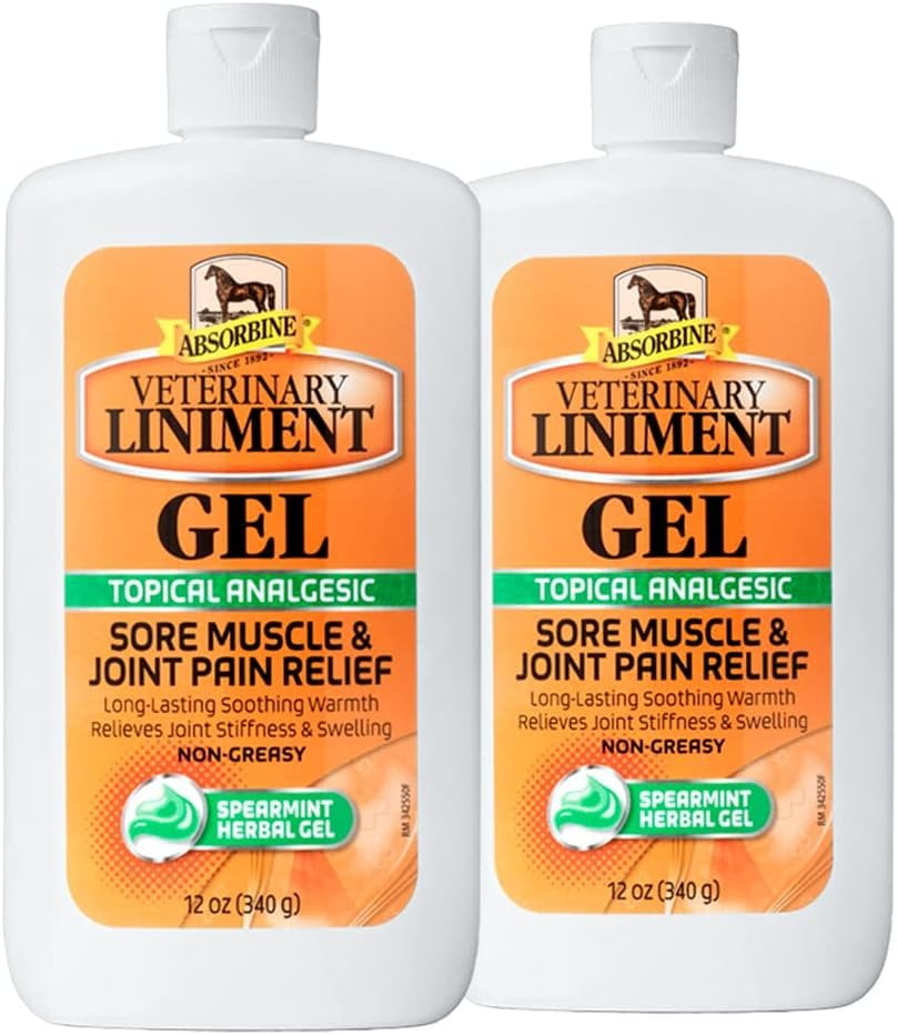 Absorbine 2-Pack Veterinary Liniment Squeeze Bottle Gel, 12-Ounce