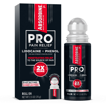 Absorbine Jr. PRO Maximum Strength Lidocaine Roll-on, Fast Nerve & Muscle Pain Relief
