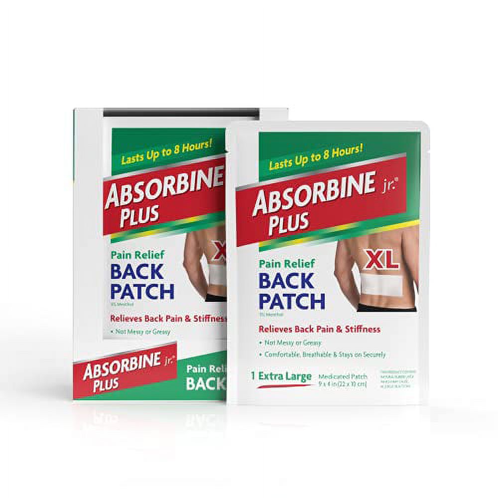 Absorbine Jr. Pain Relief Back Patch with Menthol for Sore Muscles