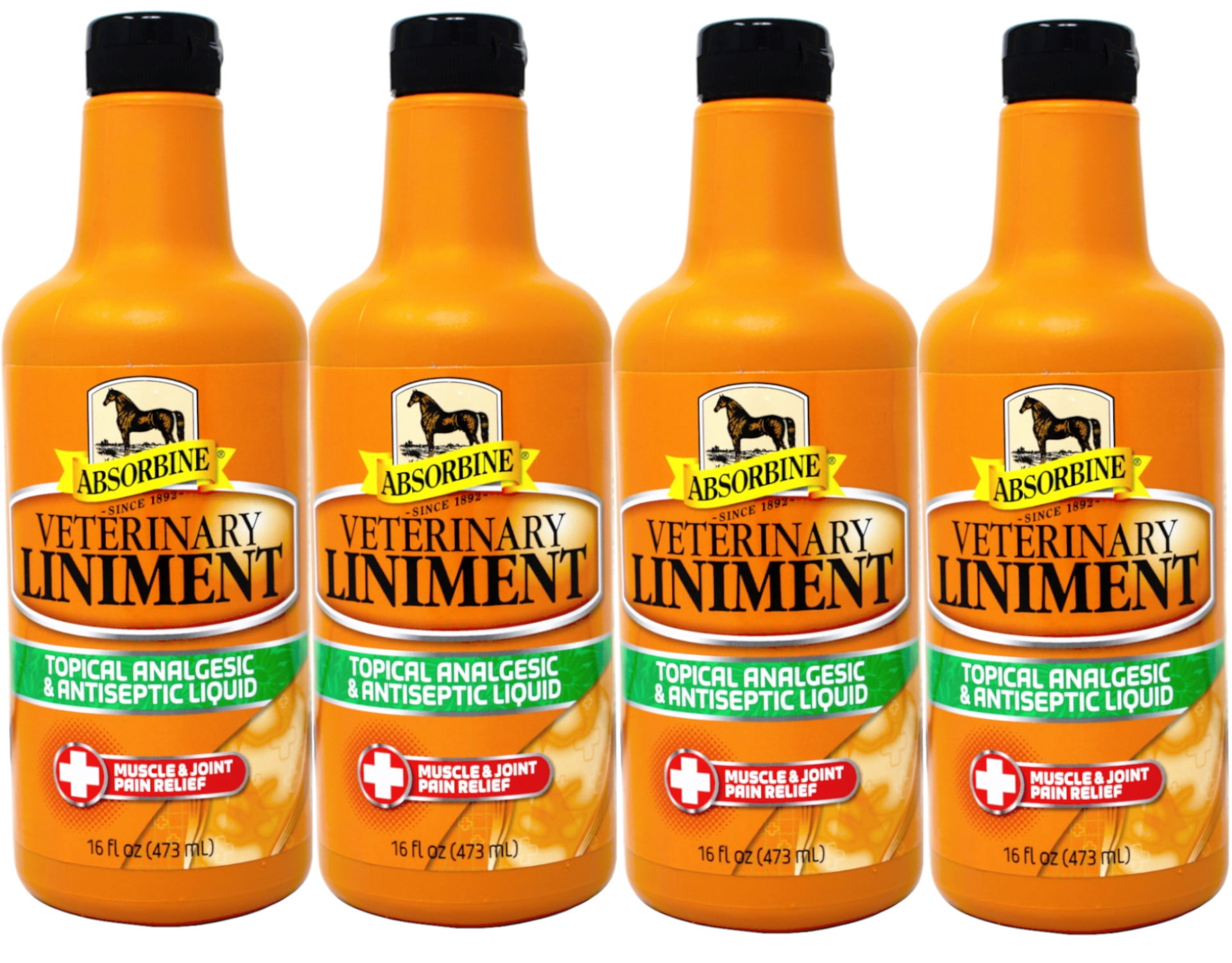 Absorbine Topical Analgesic & Antiseptic Veterinary Liniment Muscle & Joint Pain Relief, 16 oz - 4 Pack