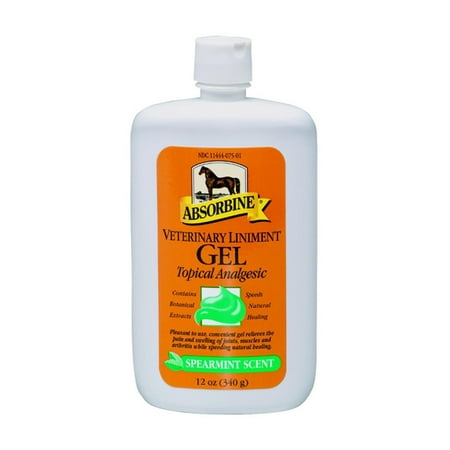 Absorbine Veterinary Liniment Topical Analgesic Sore Muscle and Arthritis Pain Relief Warming Liniment Rub, 12 Ounce Gel