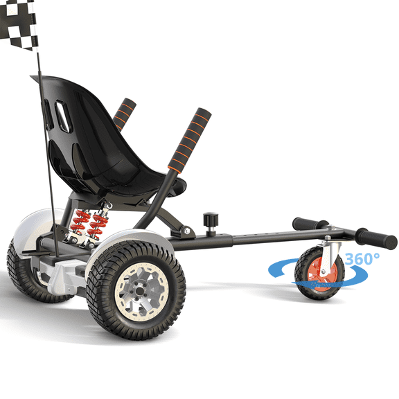 Absorption, Hoverboard Go Kart Accessory for 6.5" 8" 10" Hover Board, Adjustable Frame Length & Off-Road Rubber Wheel