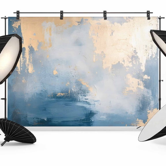 Absstract Color Block Backdrop for Photography, Blue Beige Gradient Art Photo Backdrop Portrait Background Party Banner Photo Backgrounds for Studio Booth Props, 10x8ft