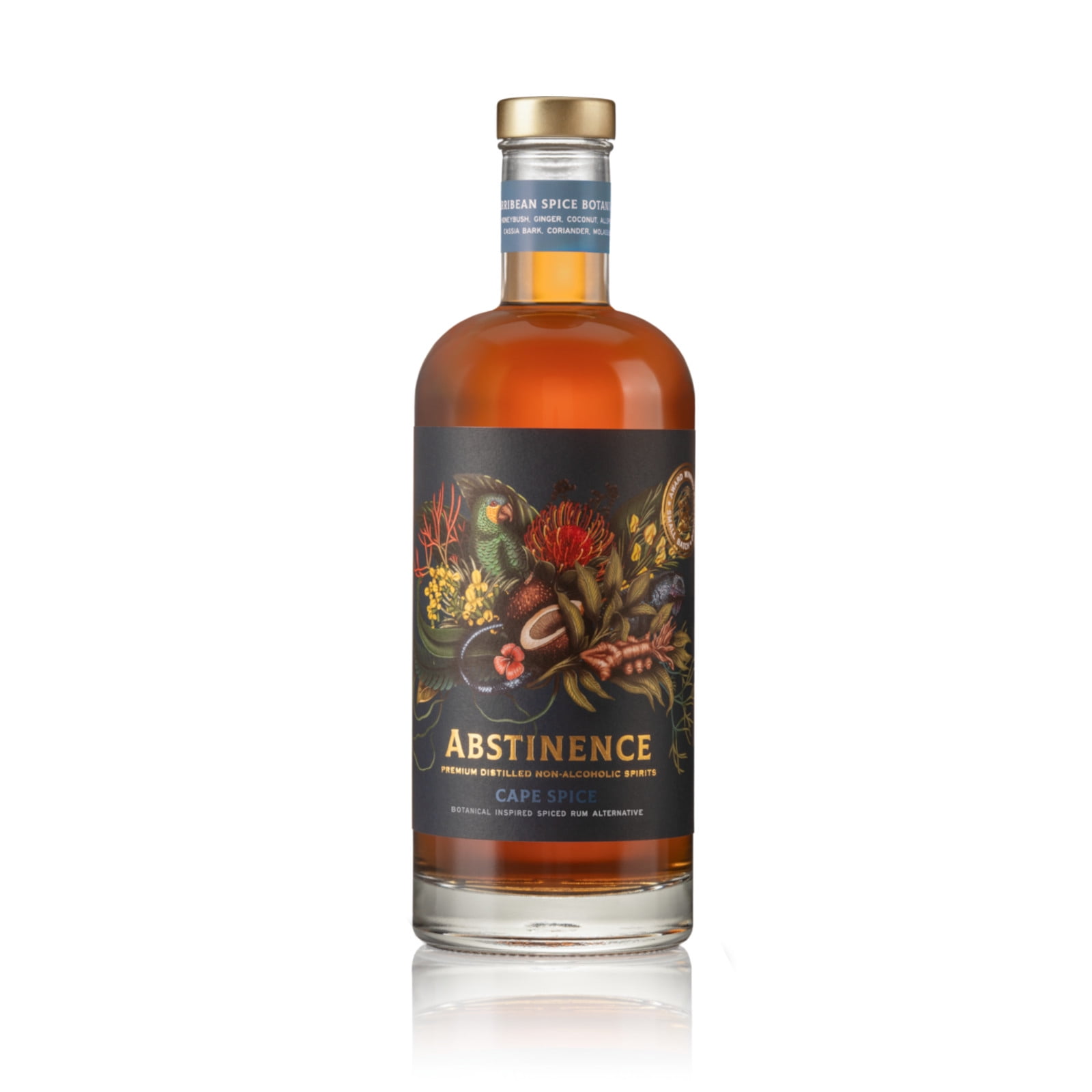 Abstinence Spirits Cape Spice Rum Alternative 750ml | Award-Winning Non-Alcoholic Spirit | Bold Flavor with Honeybush, Allspice, & Coconut | Alcohol-Free for Cocktails & Mocktails
