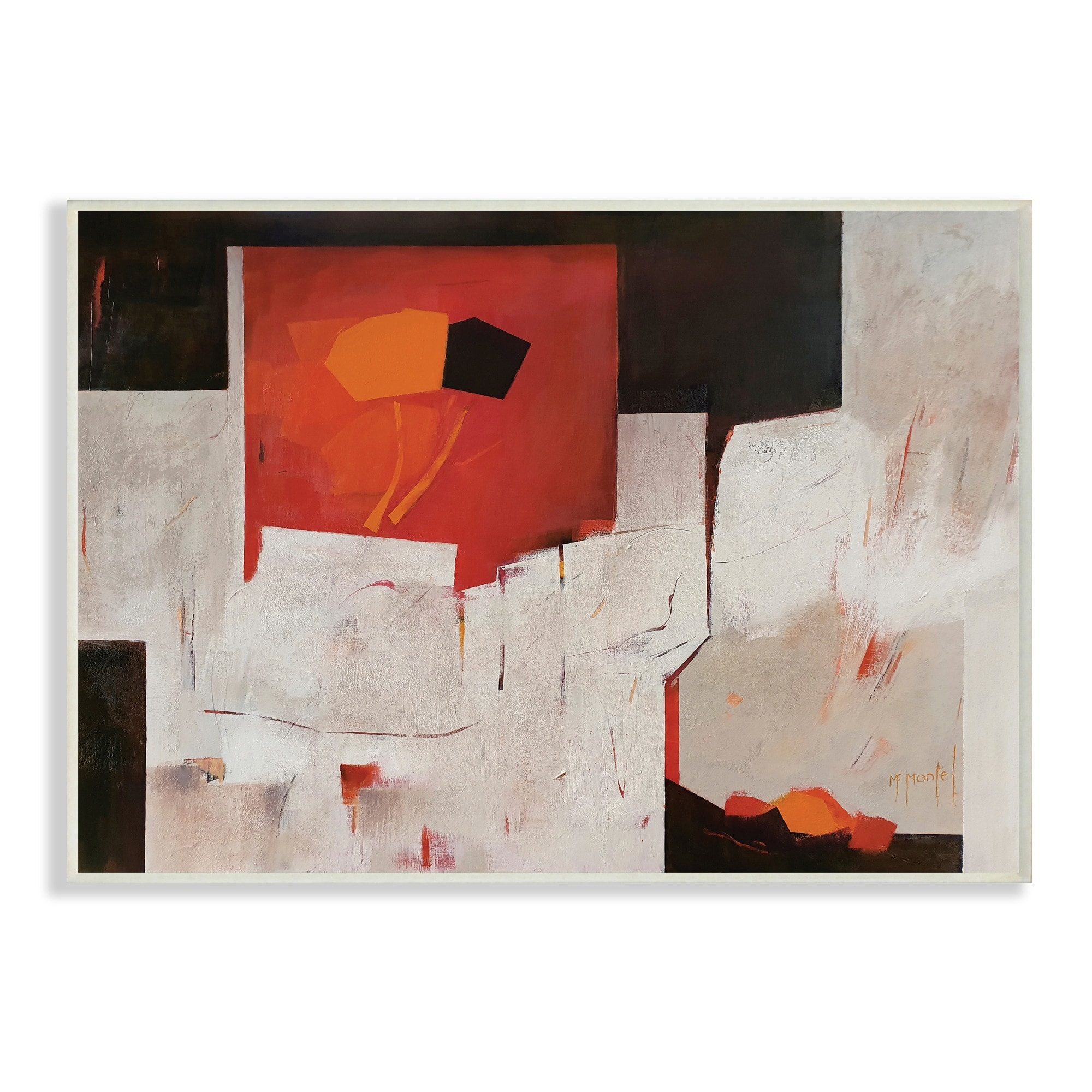 Stupell Industries Forever Montel Abstract Shapes Red White,10 x 15,Designed by Fanou Montel