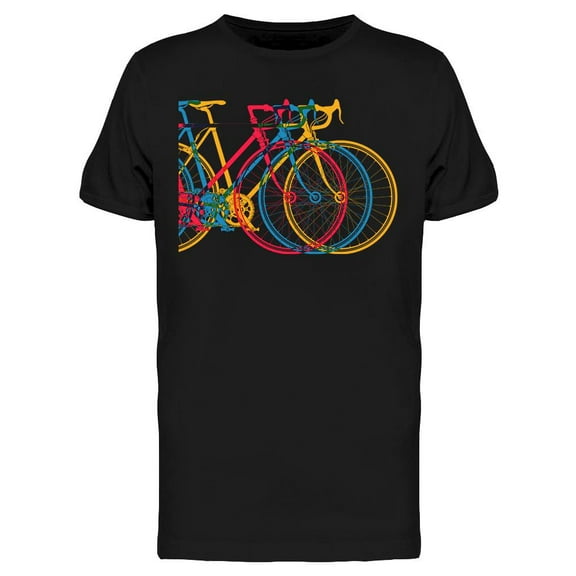 Abstract 3 Bikes In Layers T-Shirt Men -Image by Shutterstock, Male Large
