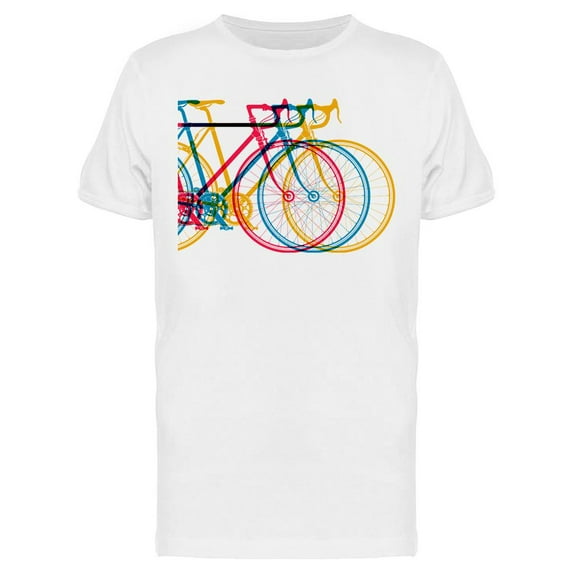 Abstract 3 Bikes In Layers T-Shirt Men -Image by Shutterstock, Male XX-Large