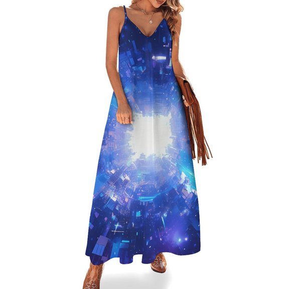 Abstract 3D Futuristic Geometric Plaid Fine Art Sleeveless Dress Summer Dress Woman 2025