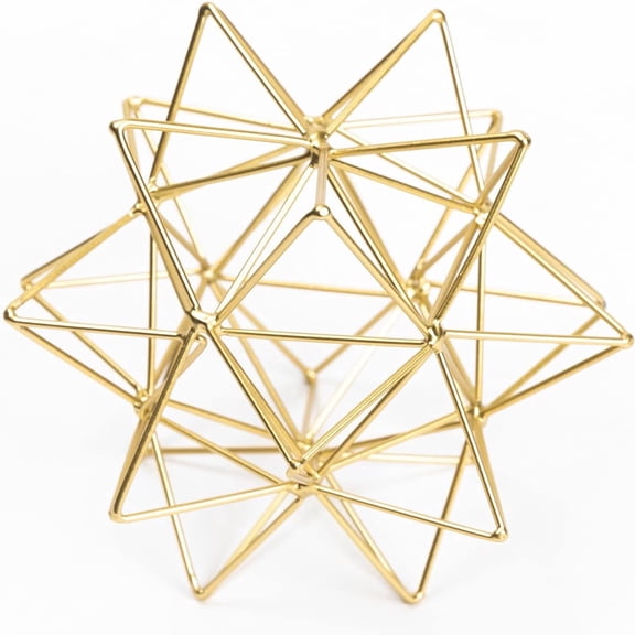 Abstract 3D Gold Metal Geometric Sculpture Tabletop Home Decor 1 Pack 68 Inch