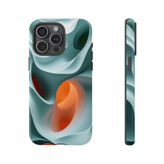 Coque De Téléphone Abstracte Géométrique - Turquoise Et Orange - Marque Drawn To Live