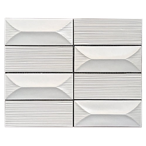 Abstract 3D Pattern Cream 12-1/2-in x 16-in Porcelain Mosaic Floor and Wall Tile(8.33-sq. ft/ Box)