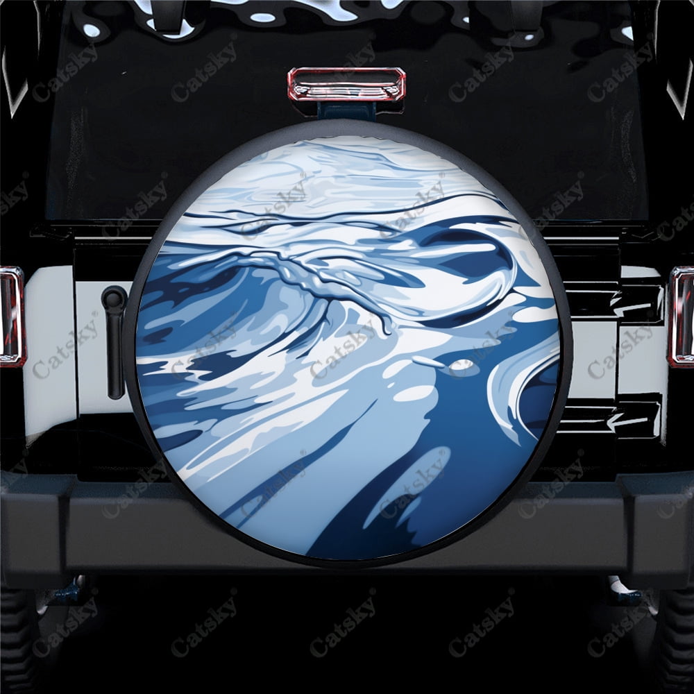 Abstract 3D Water Ripples Pattern Polyester Universal Spare Wheel Tire ...