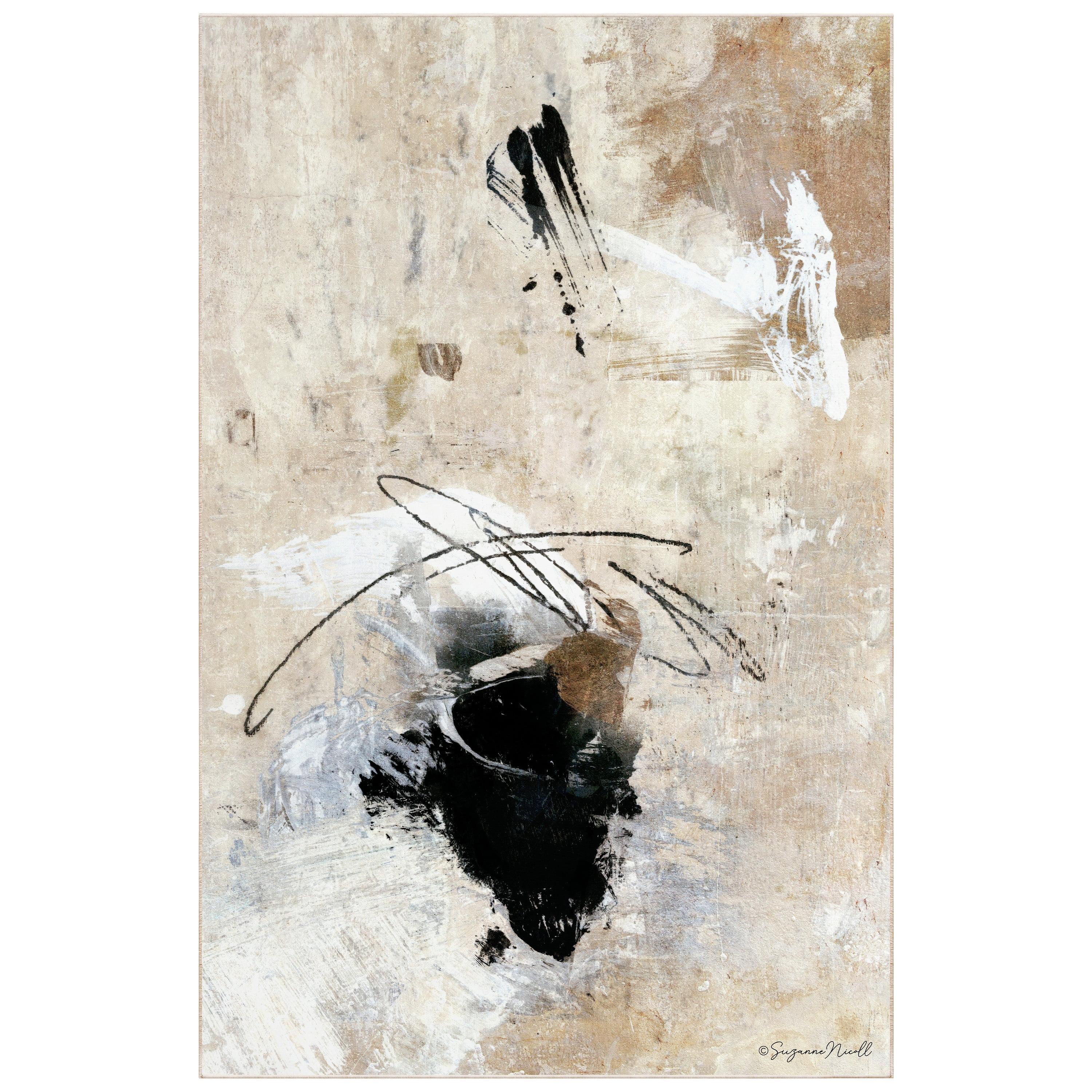 Abstract 45 Washable Abstract Art Area Rug size 5'x8'