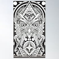 Abstract 80'S Inspired Coloring Page Poster Wall Art, Modern Wall Decor For Living Room Bedroom, 8x12 UNFRAMED