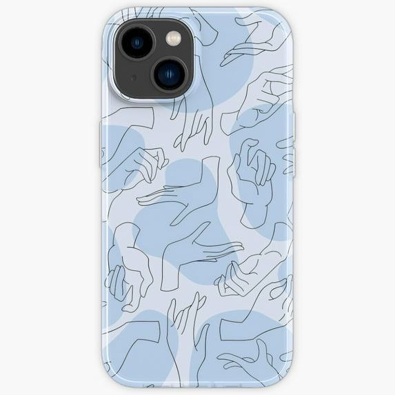 Abstract 80s Hand Model Gestures Pattern iPhone Soft Case-iPhone 14