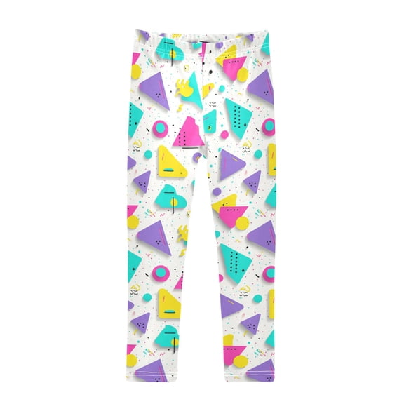 Abstract 90s Pattern Printed Leggings Yoga Pants for in 4t to 10t
