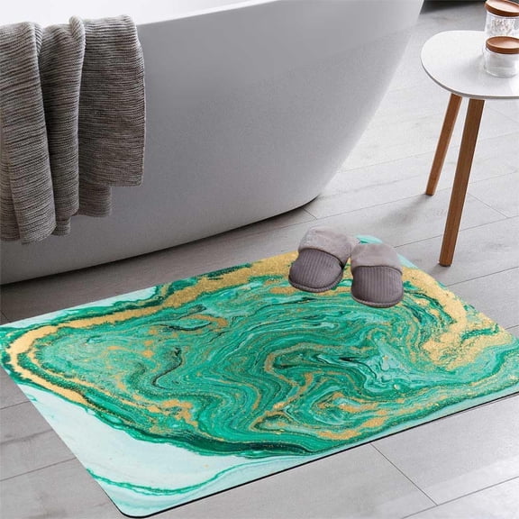 Abstract Acrylic Background Bath Rugs 16x24 Inch Non Slip Bath Mat Quick Dry Super Absorbent Thin Bath Rug Fit Under Door Washable Bath Floor Rugs for Bathroom Bathtub Shower Sink,Multi 8
