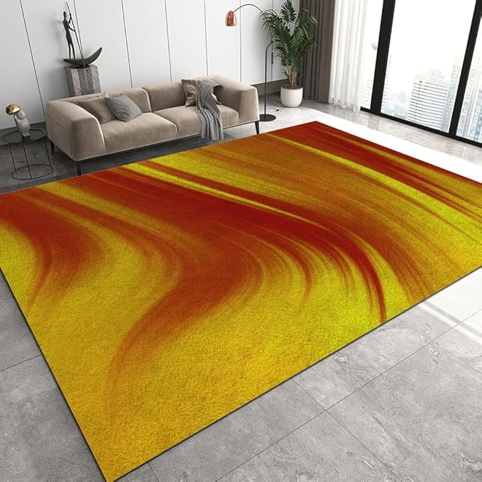 Abstract Aesthetic Art Design Area Rug, Multicolor Modern Twisted Color