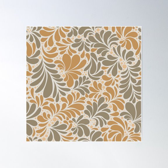 Abstract Aesthetic Design With Colourful Art Leaves Poster Wall Art, Modern Wall Decor For Living Room Bedroom, 16x16 UNFRAMED