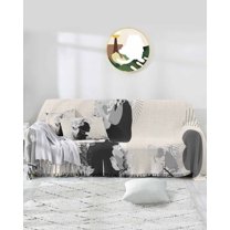 Abstract Aesthetic Sofa Covers for 3 Cushion Couch,Washable Sectional & L Shape Couch Covers for Dog/Cat/Kid,Middle Century African Women Floral Non Slip Sofa Slipcover Tassel Futon Cover 71x150