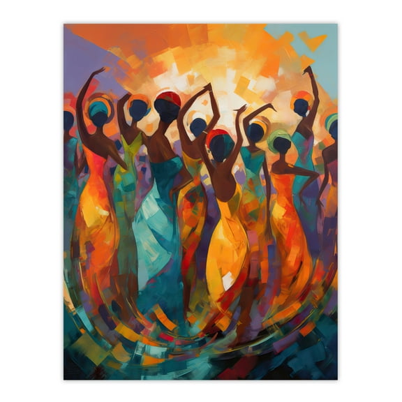 Abstract Africa Dance African Dancing Painting Rhythm Body Energy Theatre Arts Artwork Extra Large XL Wall Art Poster Print