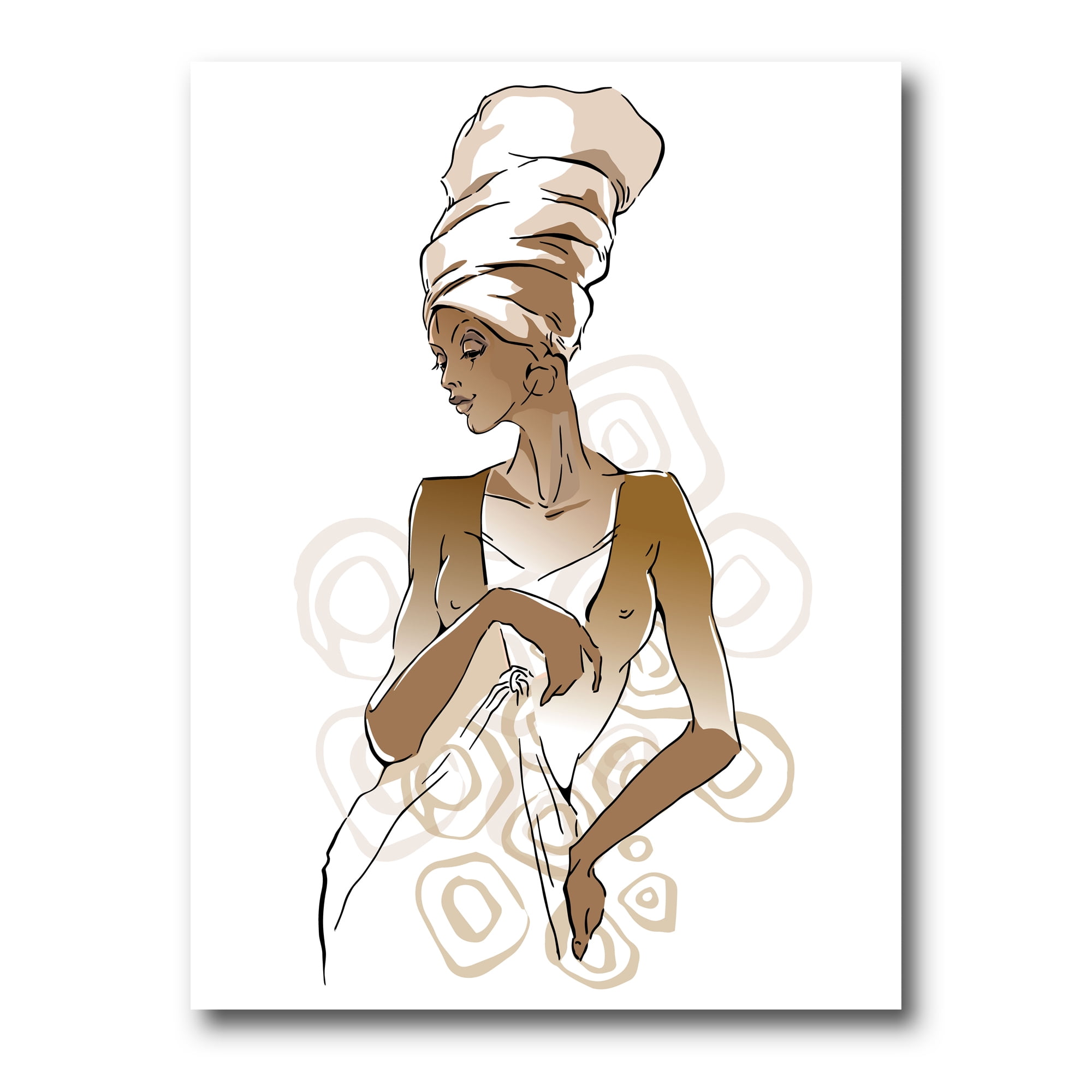 Abstract African American Woman Portraits 8 in x 12 in Painting Canvas Art Print, by Designart
