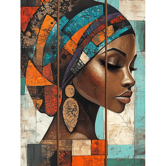 Abstract African Woman Canvas Painting Wall ArtSuitable for Living RoomBedroomOfficeDining Room and Bathroom Decoration.