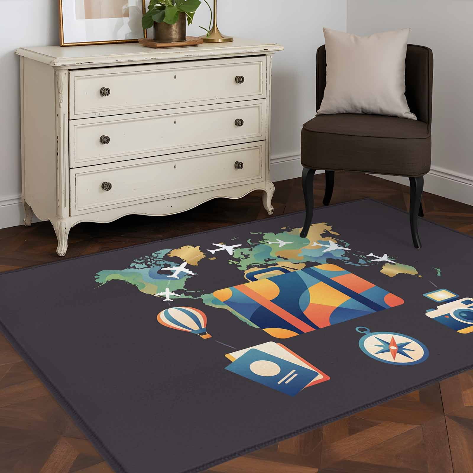 Abstract Aircraft 4x6 Rug for Dining Table for 4 People Under Table ...