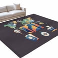 Abstract Aircraft 6x9ft Non Slip Area Rug Map Luggage Camera Passport ...