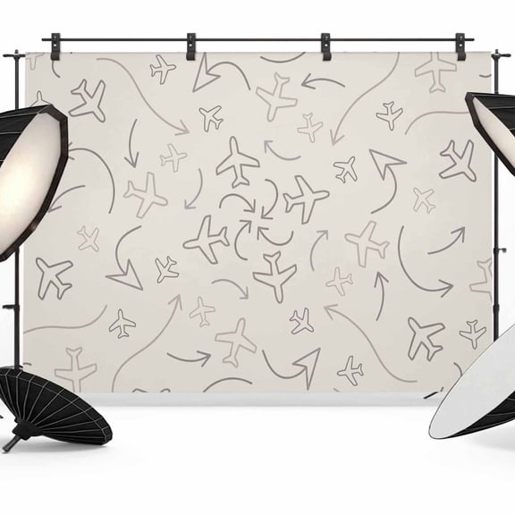 Abstract Aircraft Photography Backdrop 10x8FT, Airplane Line Arrows Vintage Beige Modern Photo Backdrops, Background for Photography Studio Photo Studio Background, Back Drop for Photoshoot