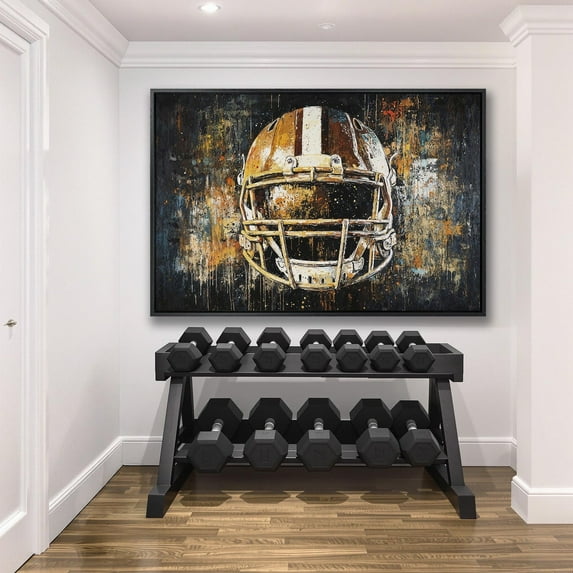 Abstract American Football Helmet Wall Art, Sports Poster, Man Cave Wall Decor, Motivational Art Poster, Ready To Hang Home Decor, 8x12 UNFRAMED