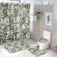 Abstract American Money 4 Piece Shower Curtain Sets,Modern United