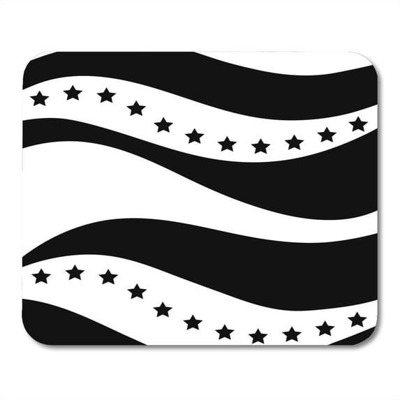 Abstract American Patriotic Stars and Stripes Pattern in Black and White Independence Day America Mousepad Mouse Pad Mouse Mat 9x10 inch