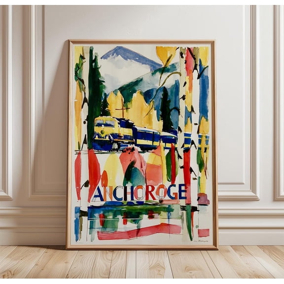 Abstract Anchorage Colorful Railway Art Modern Paper Print, Unframed Paper Print