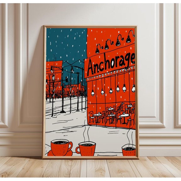 Abstract Anchorage Colorful Railway Art Modern Paper Print, Unframed Paper Print