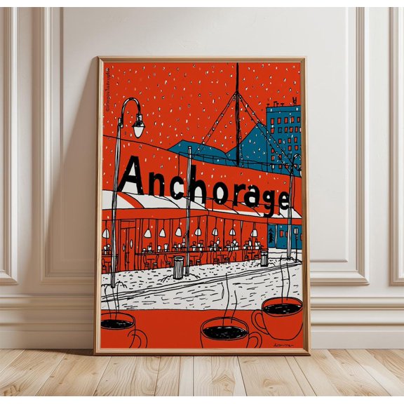 Abstract Anchorage Colorful Railway Art Modern Paper Print, Unframed Paper Print
