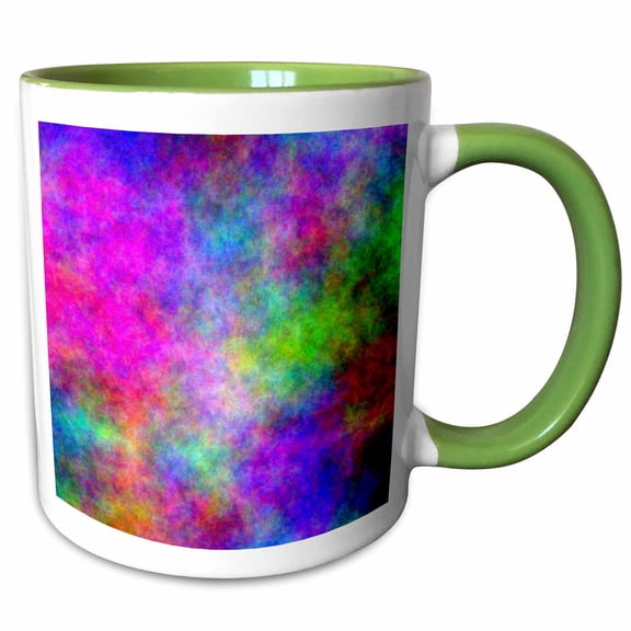 3drose, Abstract and Colorful Plasma Clouds by Angelandspot, 15oz Two-tone Green Mug